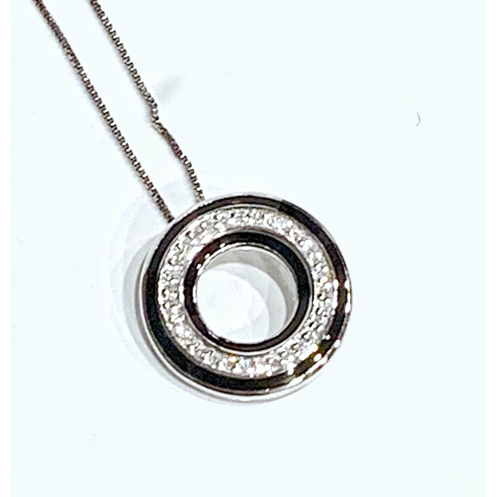 Sterling Silver 925 Black Enamel Necklace